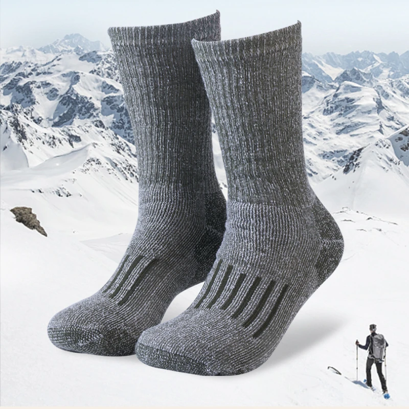 

Hiking Socks Merino Wool Socks for Men Women 80% Merino Wool Ski Winter Thick Thermal Crew Socks Men Walk Warm Anti-Odor