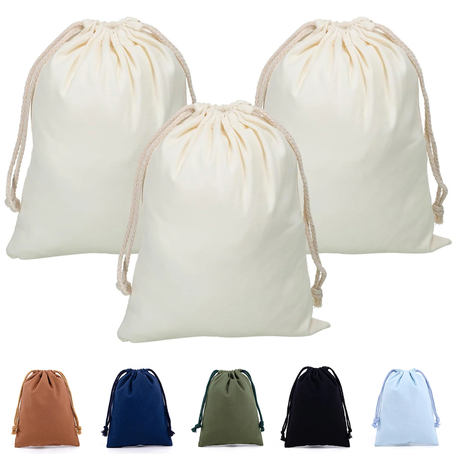 Reusable Drawstring Bag 25X32cm 1 Pack Multipurpose Cotton Dust Bag Luggage Organizer Travel Essentials Storage Pouch