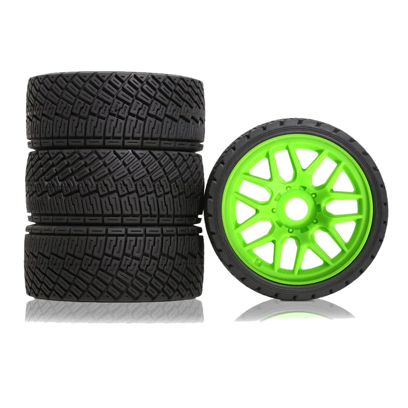 

Hex Hub& 4Pcs RC Car Rubber Tires Wheels For 1/7 1/8 WRC KM FS KKPIT ARRMA W234 Off-Road Upgrade Parts