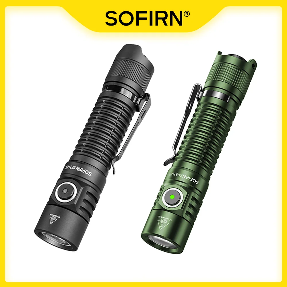 Sofirn SP31 V3 18650 Tactical Flashlight 2000lm SST40/519A Rechargeable Torch Throw 269M USB C IP68 EDC Tail Switch