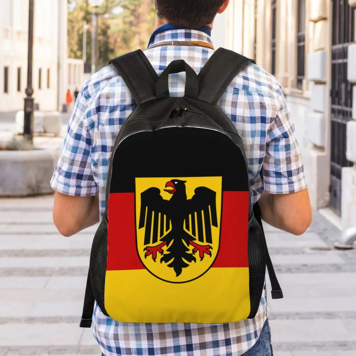 Mochila bandeira alemã personalizada, Bookbag básico para escola universitária, Sacos patrióticos alemães para homens e mulheres