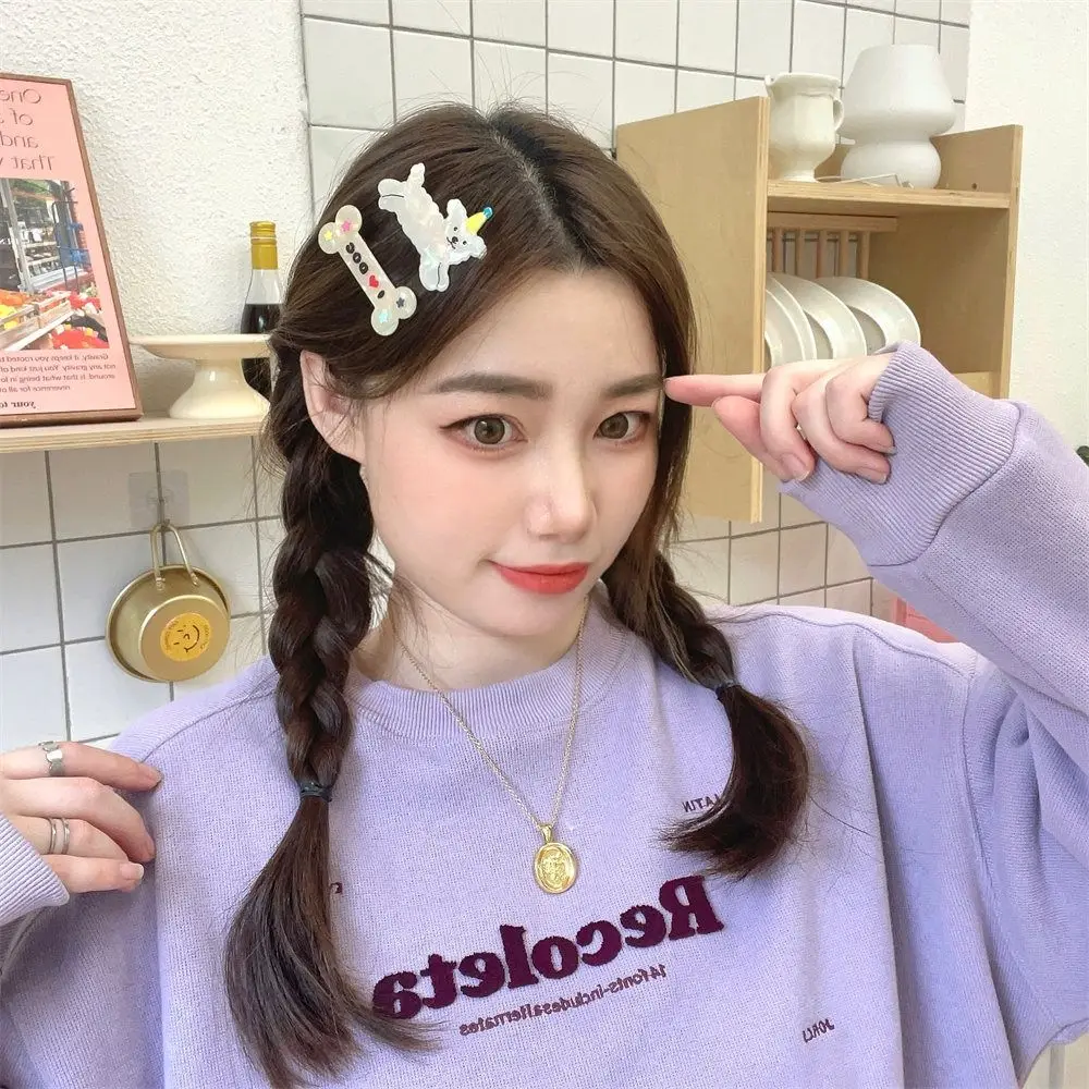 2 pçs/set cão animais grampo de cabelo moda headwear dos desenhos animados duckbill clipe acessórios para o cabelo headdress hairpin feminino