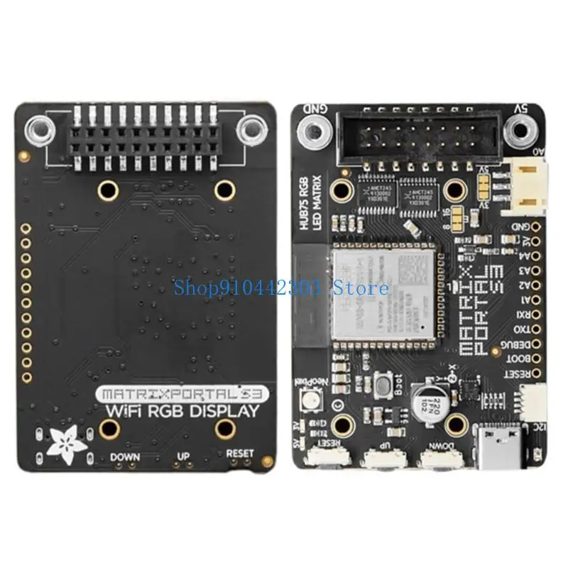 652F Black ESP32S3 LED Matrixes CircuitPythons Internet Display Board