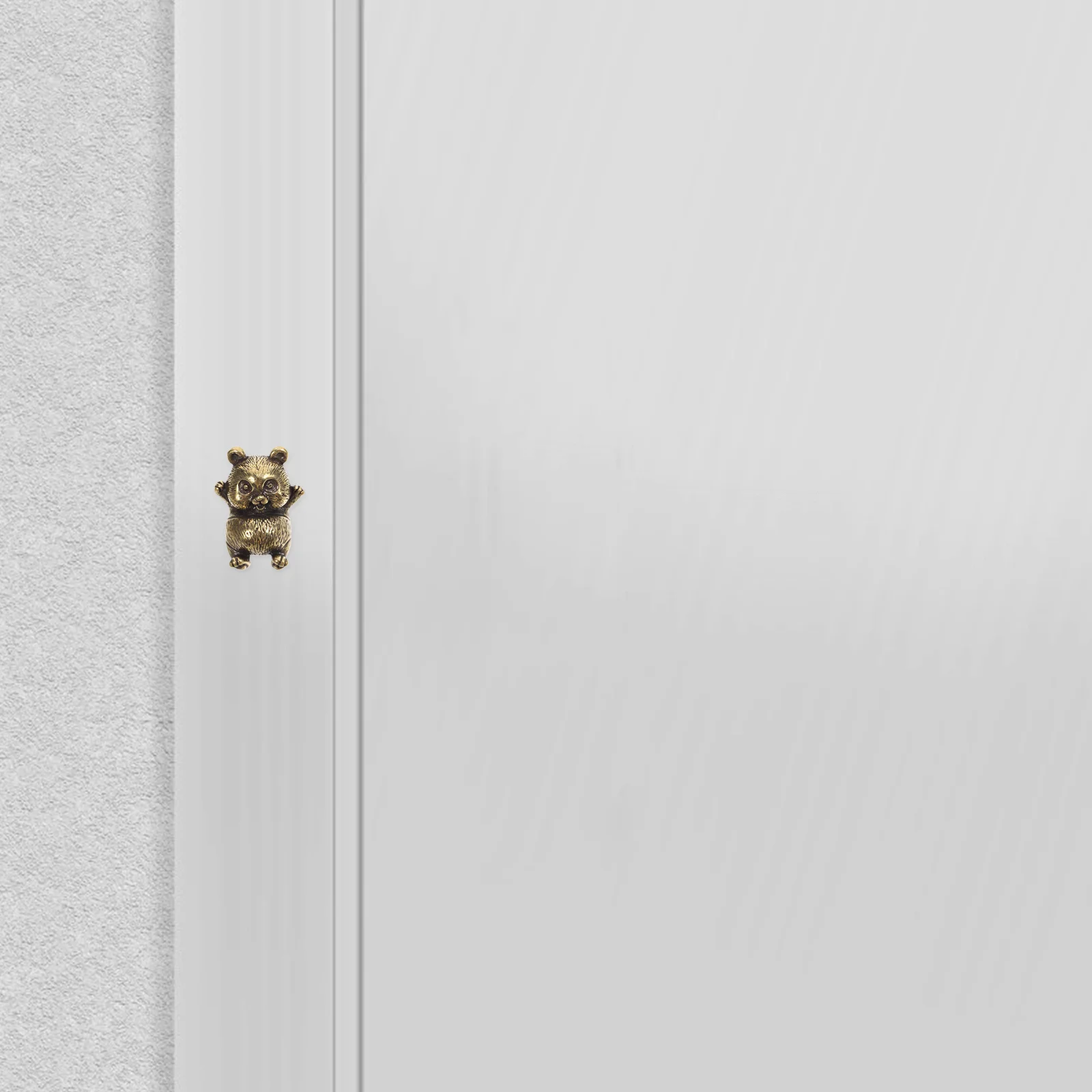 

Panda Shape Brass Drawer Knob Vintage Cabinet Knobs for Bedroom Dresser Drawer Pulls Home Decoration Brass Door Knobs