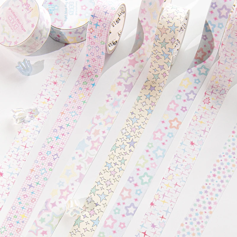 Cute Gradient Star Washi Tapes Decoration Scrapbooking Diary DIY Photocard Journal Masking Tape Stationery