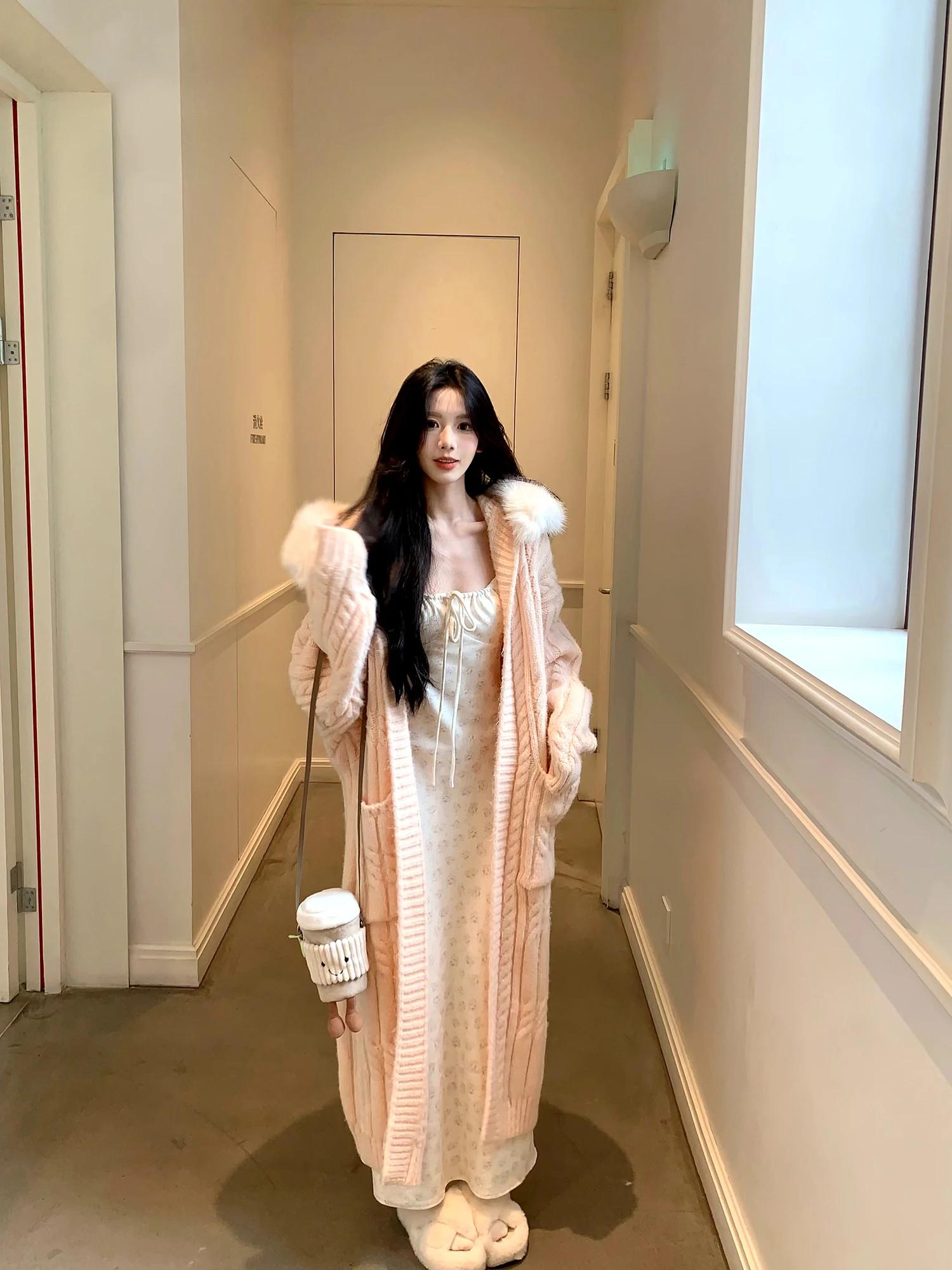 

kett Thi вязаный кардиган ранней осени Faion женское длинное повседневное пальто с капюшоном для женщин