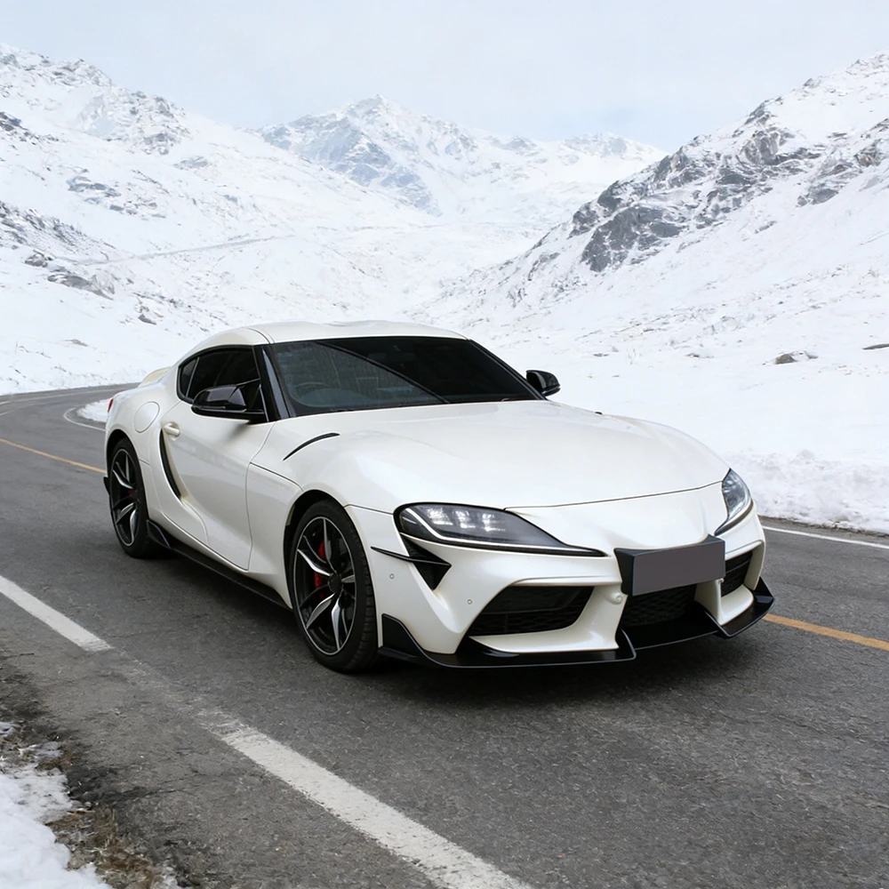 JCHEY Dry Carbon Fiber Car Front Bumper Lip Spoiler Gloss Black Bumper Extension Accessories for Toyota Supra A90 A91 2019-2025 - view 6