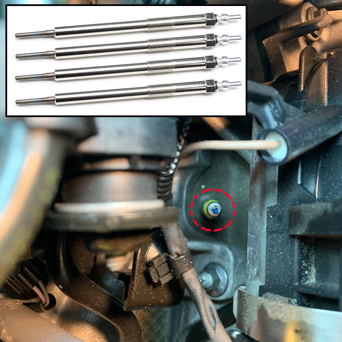 

4PCS Diesel Heater Nickel Plating Glow Plugs 4.5V For Renault Fluence Grand Scenic Laguna Kadjar Koleos HA HC HL L3 JZ0 DT0