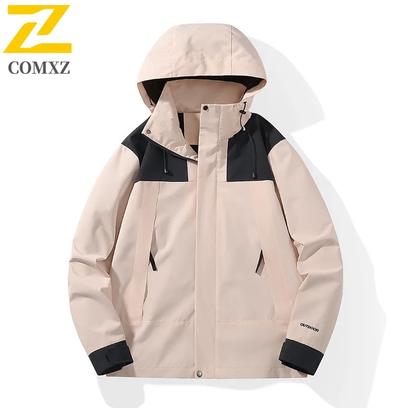 

COMXZ Мужская мотоциклетная куртка, удобная уличная прочная куртка для кемпинга с капюшоном, легкая ветрозащитная осенняя новая одежда для пешего туризма