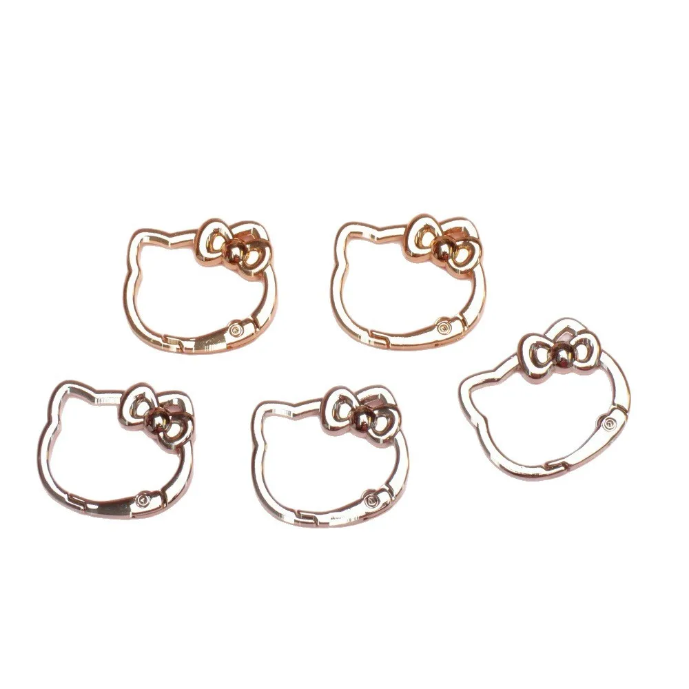 Cute Mini Hello Kitty Zinc Alloy Cute Cat Bow Hanging Buckle  Carabiner Fashion Luggage Toy Doll Decorative Accessories Gifts view 5