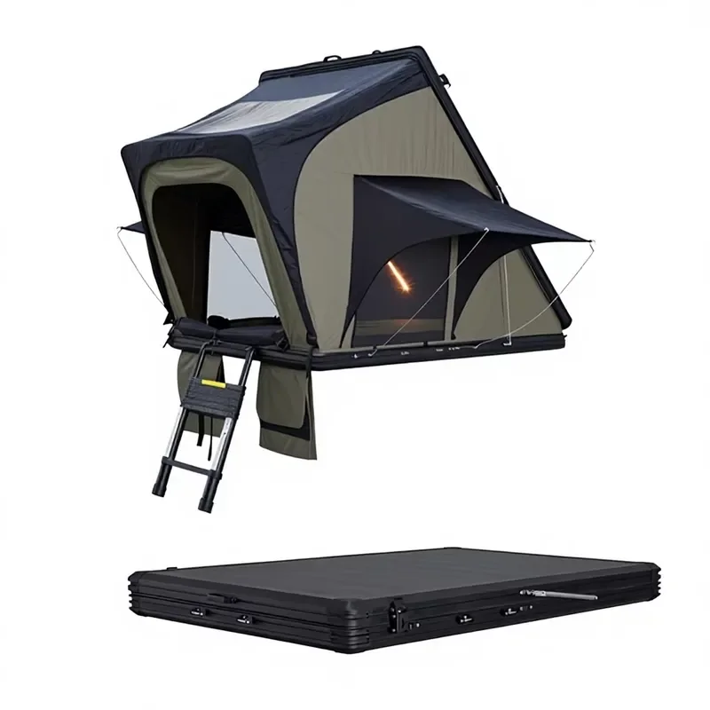 Hard shell car roof tent, expandable roof tent, double-layer four-season camp tent, suitable for off-road travel