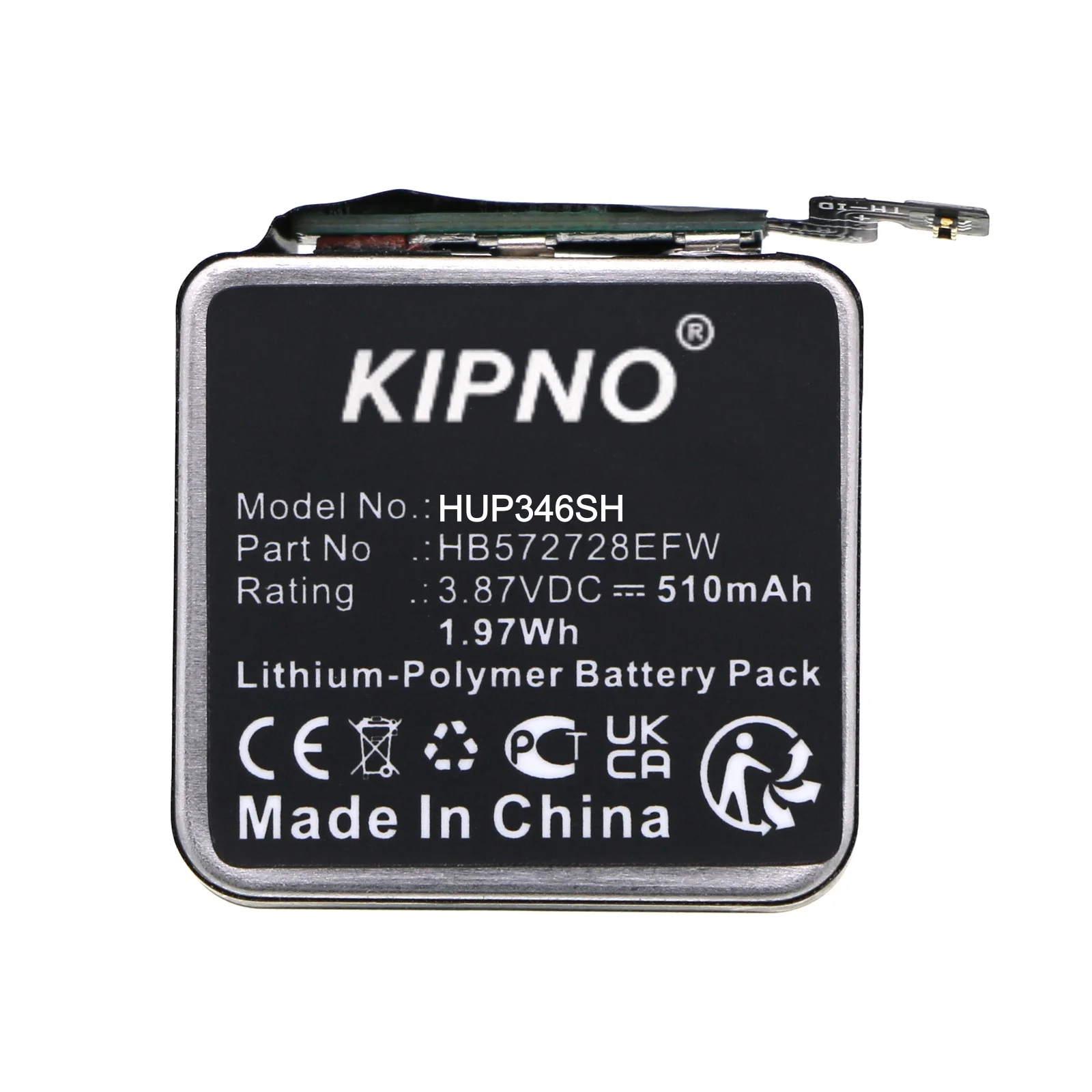 

KIPNO Li-Polymer Smartwatch Battery HB572728EFW for Huawei Huawei Watch GT3 Pro 46mm Li-Polymer 3.87V 510mAh / 1.97Wh