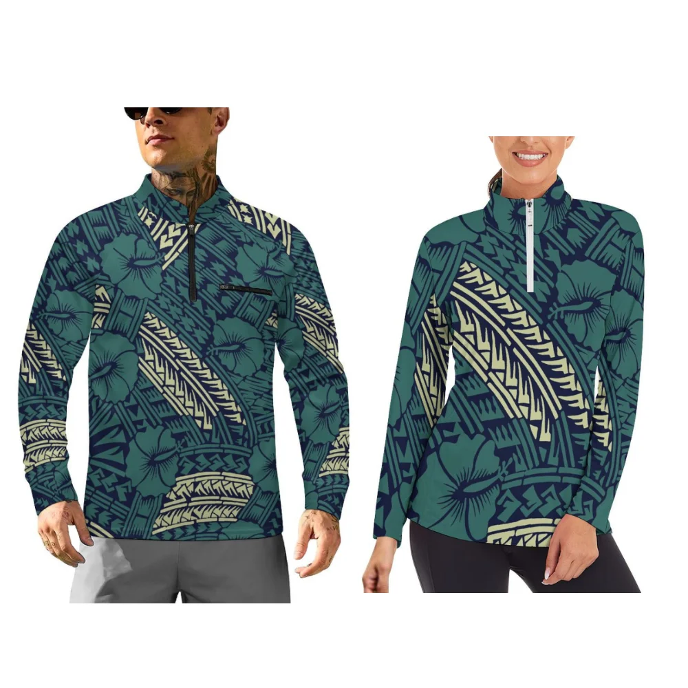 

Long-Sleeved Sportswear For Autumn And Winter Long-Sleeved Sportswear For Couples Polynesian Style Prints Customizable Patterns