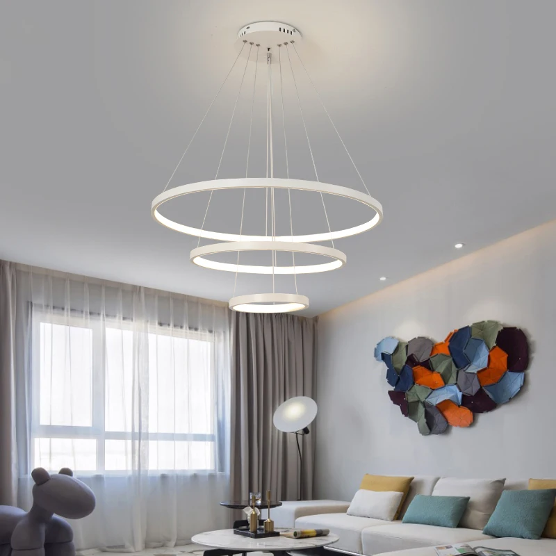 

Ring Dining Room Chandeliers Minimalism Simple Chandelier Living Bedroom Lights Home Indoor Lighting Decorative Pendant Lamps