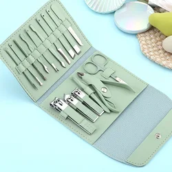 16Pcs Stainless Steel Nail Care Tool Sets Manicure Set And Kit Pedicure Scissor Tweezer Ear Pick Utility Nail Clipper Kits
