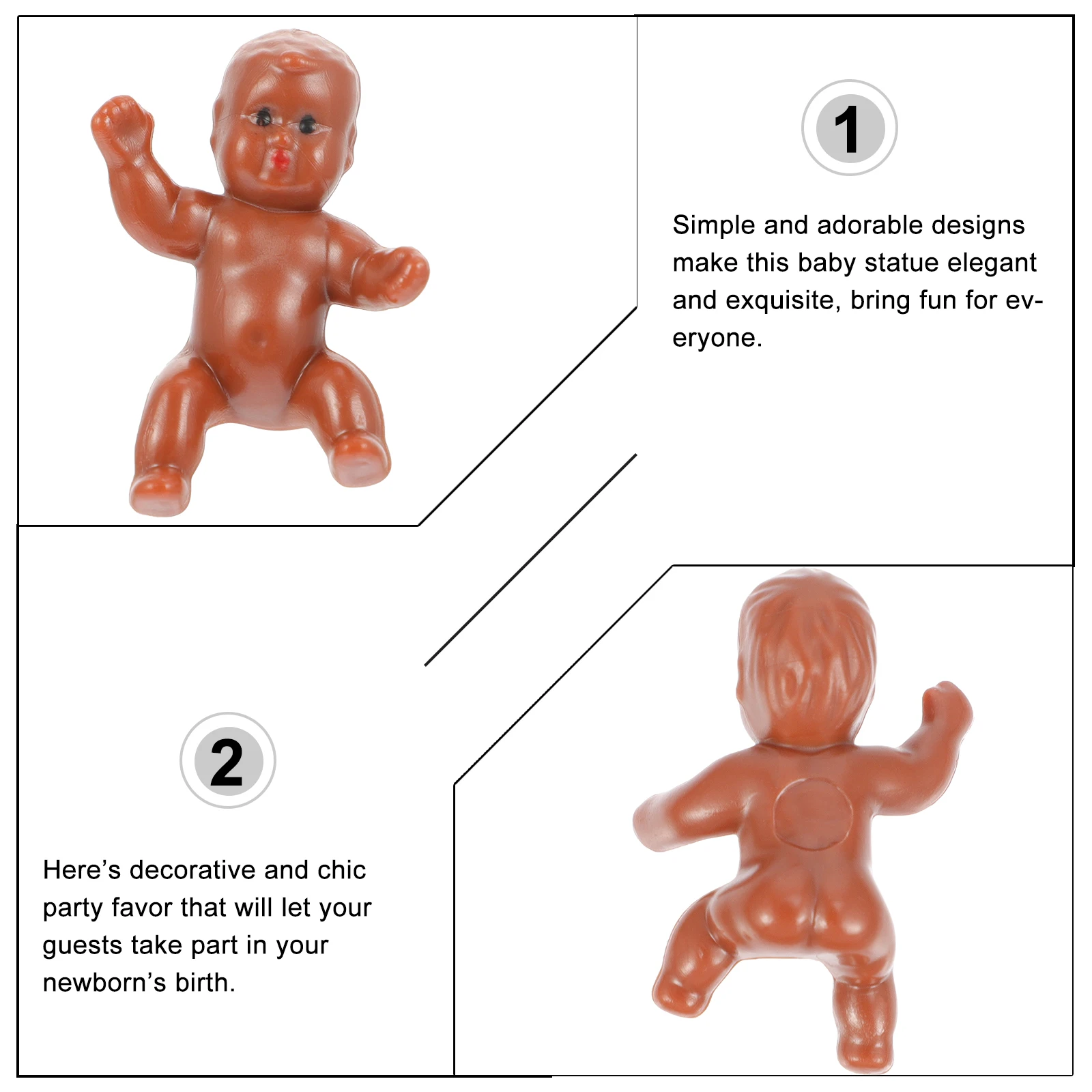 

30 Pcs Gift Baby Full Moon Statue for Shower Miniature Figures Newborn Figurines Cute