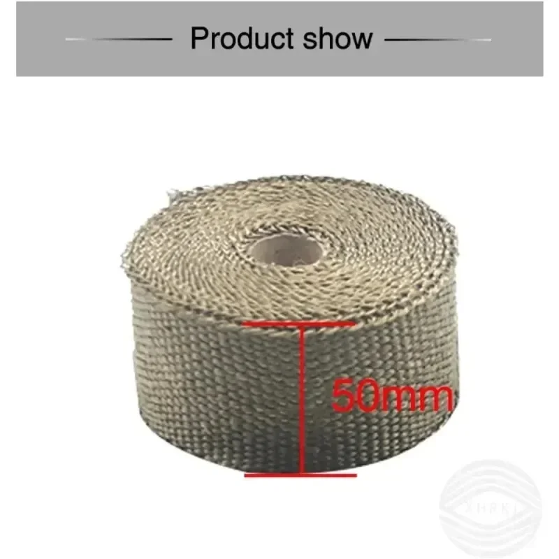 Heißer Verkauf Motorrad mit Edelstahl Krawatten Titan Auspuff Wärme Wrap Rolle Fiberglas Hitzeschild Band 5 cm X5M/10M/15M