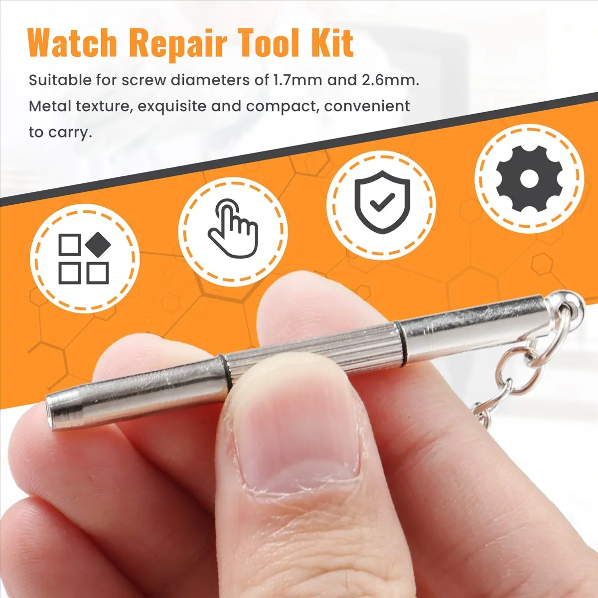 A74U 100Pcs/Pack Eyeglass Screwdriver Sunglass Glasses Watch Repair Tool Kit with Keychain Portable Screwdriver Tool