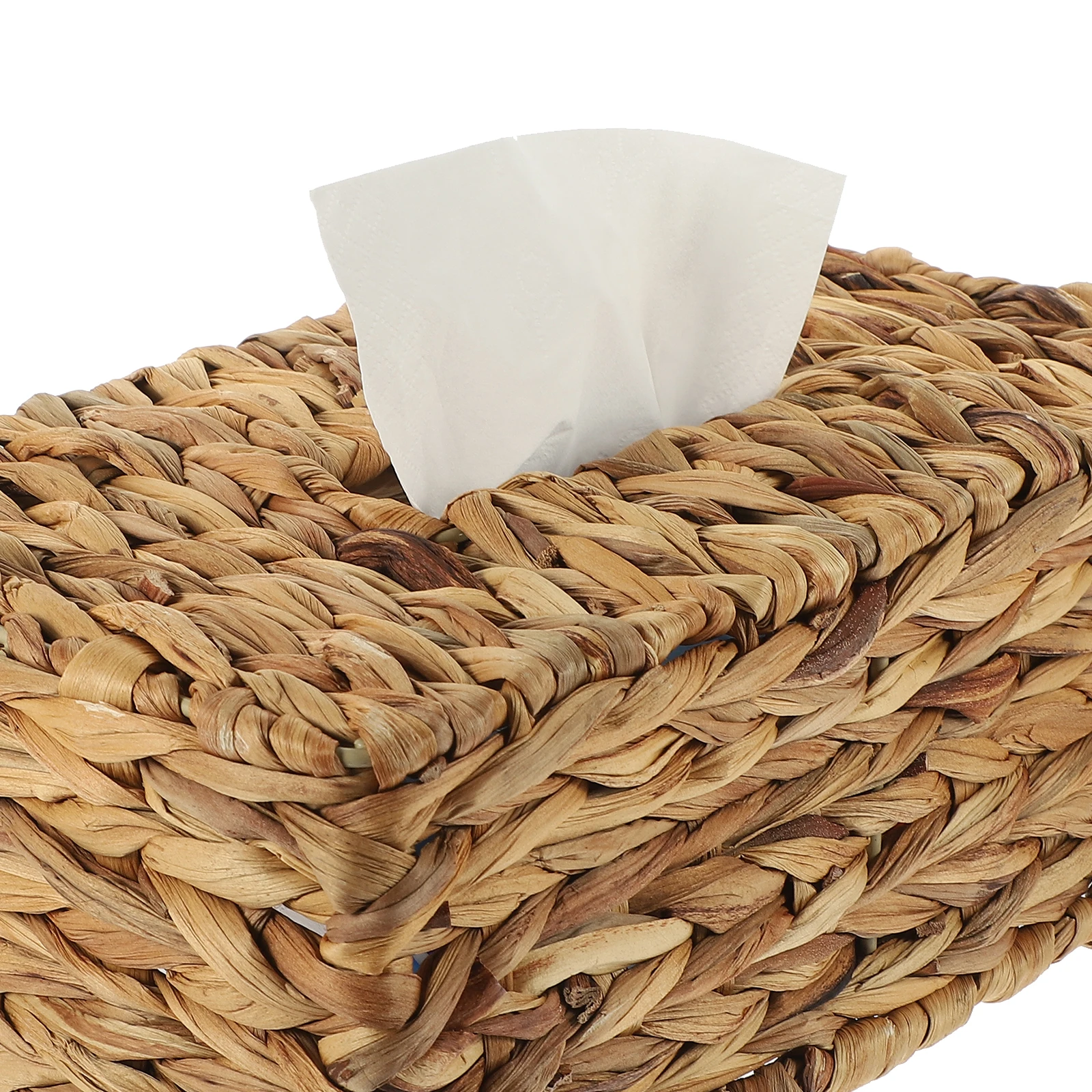 

Wicker Paper Towel Basket Tissue Boxes Covers Natural Tabletop Dispenser For Bedroom Decorative Storage Hand Woven Iron Seaweed