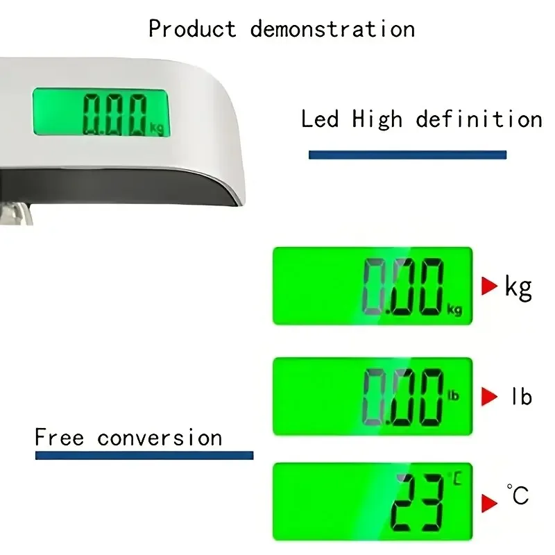 Portable Scale Digital LCD Display 110lb/50kg Electronic Luggage Hanging Suitcase Travel Weighs Baggage Bag Weight Balance Tools view 5