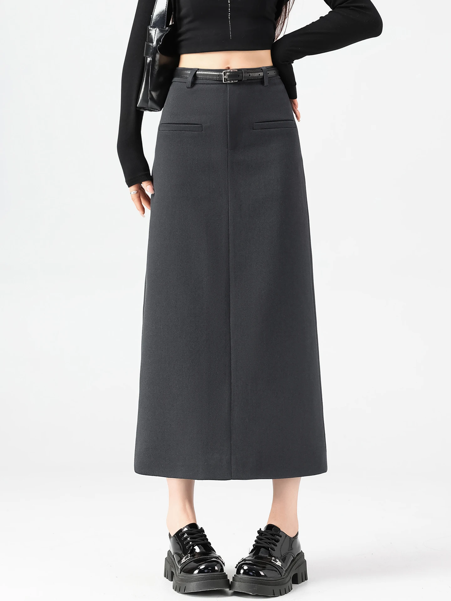 

Женский костюм с асимметричной длинной юбкой А-силуэта с высокой талией, весна 2026, модный, стройнящий, с молнией, полной длины