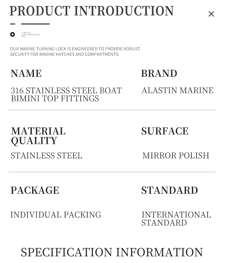 Bimini Top Cap 316 Stainless Steel Top Caps Marine Hardware Boat Accessories Bimini Top Eye End