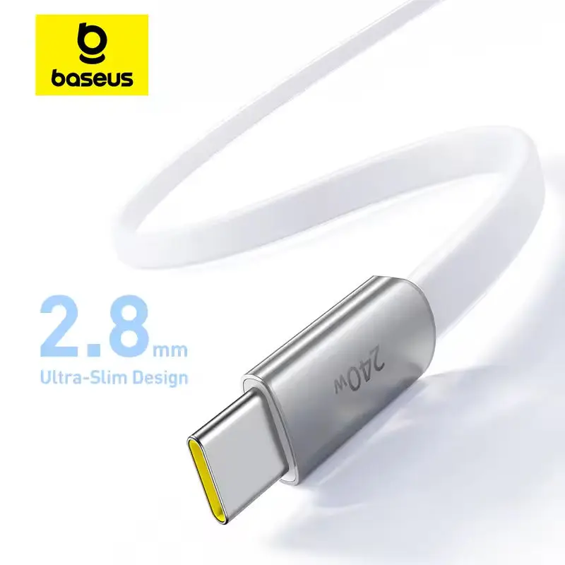 Baseus 240W Ulta-Slim USB C Cable for iPhone 17 16 15 Plus Pro Max 5A PD 3.0 Fast Charging Charger Cord for Samsung,Xiaomi Cable