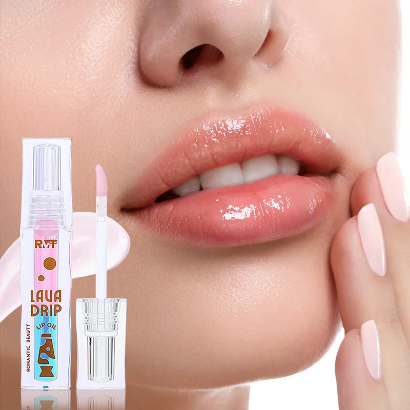 Transparent Lip Oil with 2 Color Tints Hydrating Moisturizing Nourishing Formula for Dry Lips Care Repair Lip Treatment Beauty