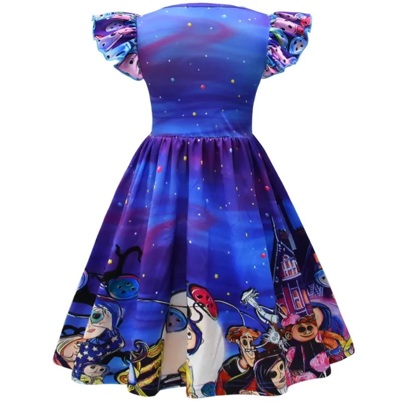 Disney Princess Million Halloween Costume Ghost Kids Princess Dresses Coraline Children Flying Sleeves Little Girls Dress