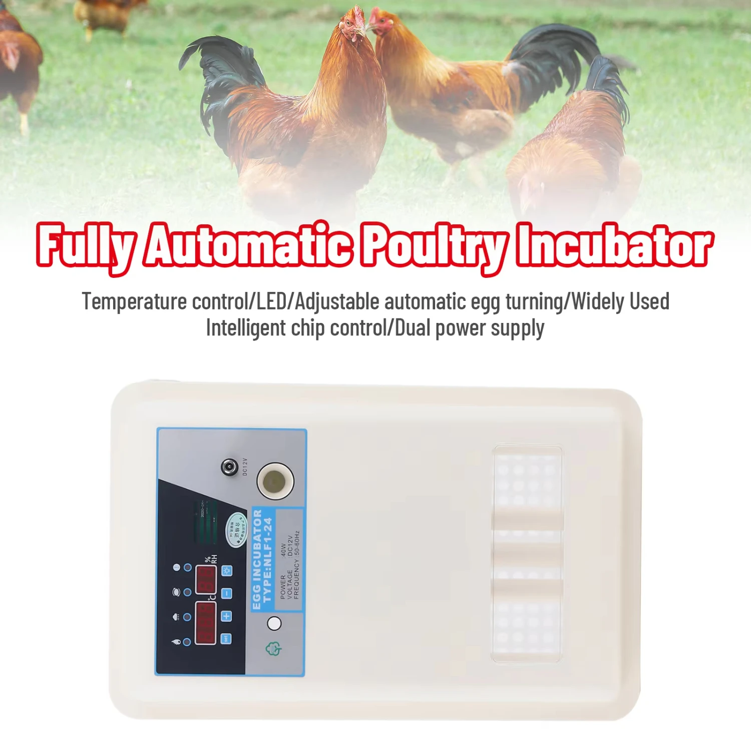 Fully Automatic Mini Egg Incubator with Temperature Control Egg Turning Incubator  Chickens Ducks Poultry Birds Incubation Quail