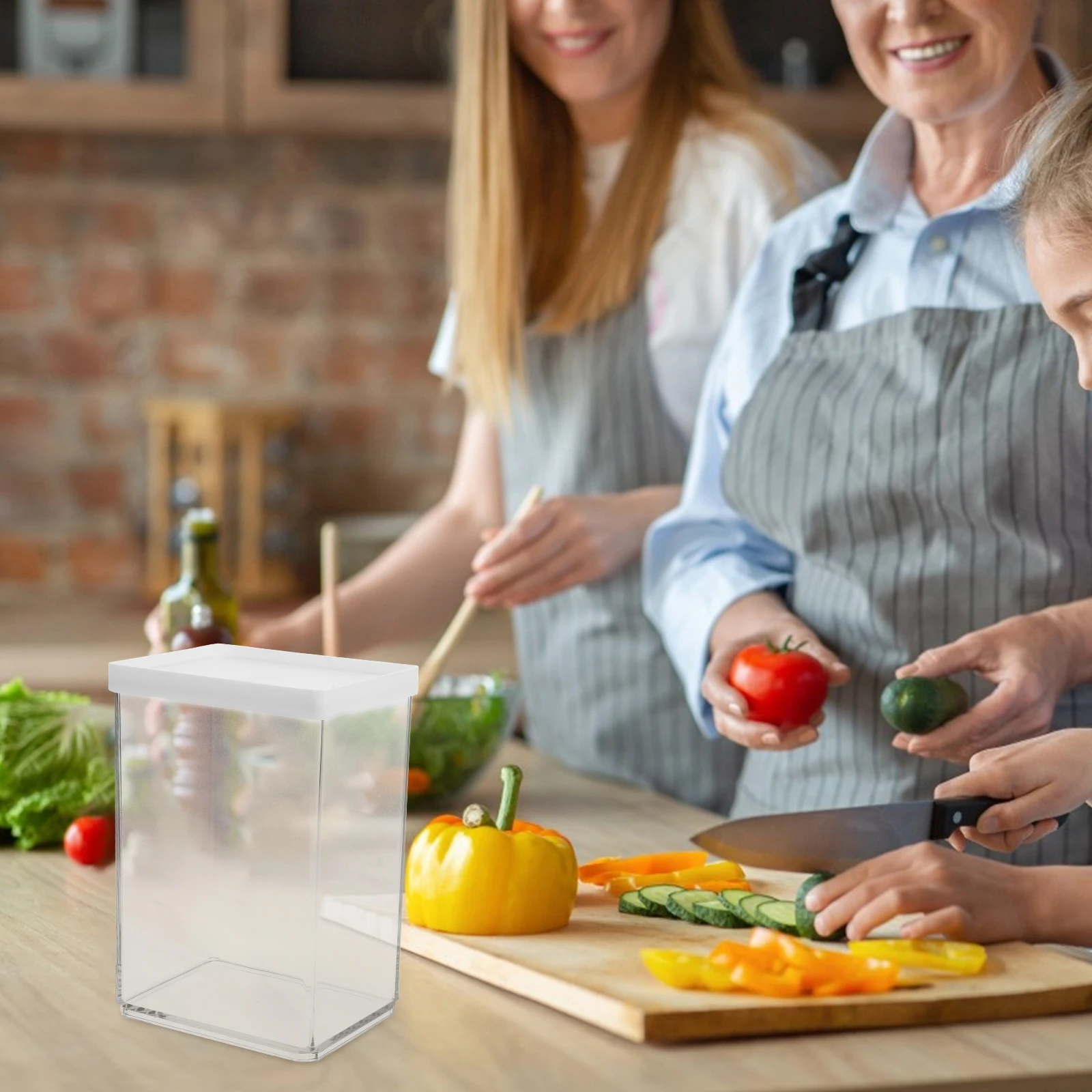 

Transparent PC Square Food Storage Container 900ML Sealed Lid Airtight Fridge Box Reusable Clear Case Preservation