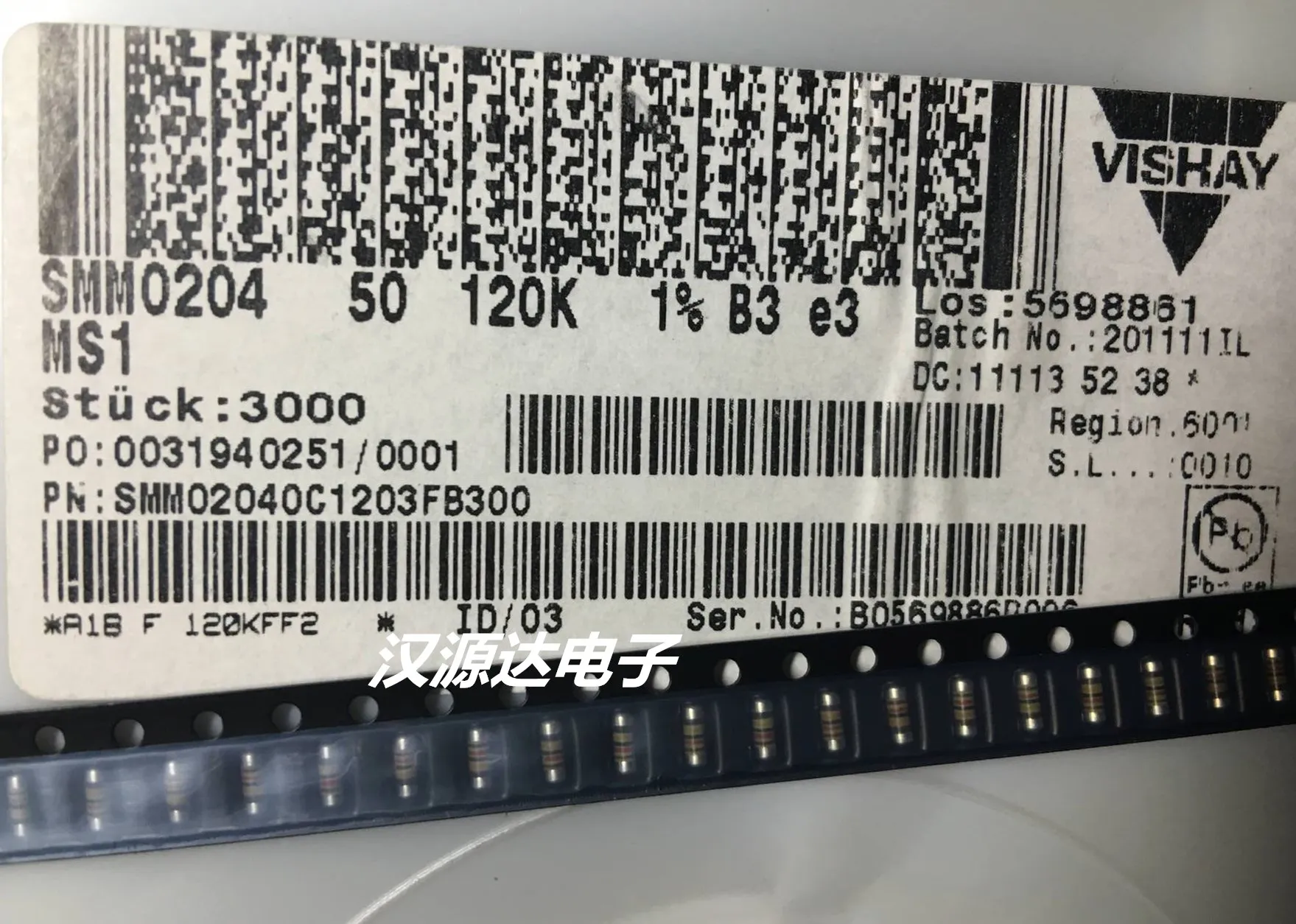 

100pcs/lot SMM02040C1203FB300 MELF 0204 120K 1% 0.25W chips Electronic new