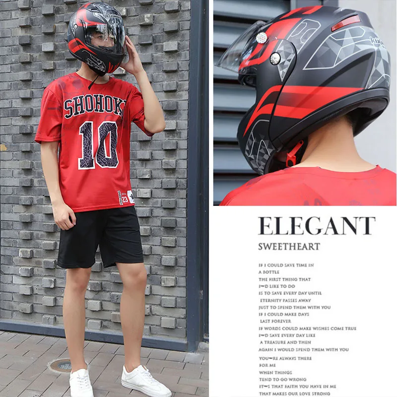 New Flip Up Motorcycle Helmet Anti-fog Dual Lens With Integrated Bluetooth Electric Motorcycle Helmet KUQIBAO Casco Moto