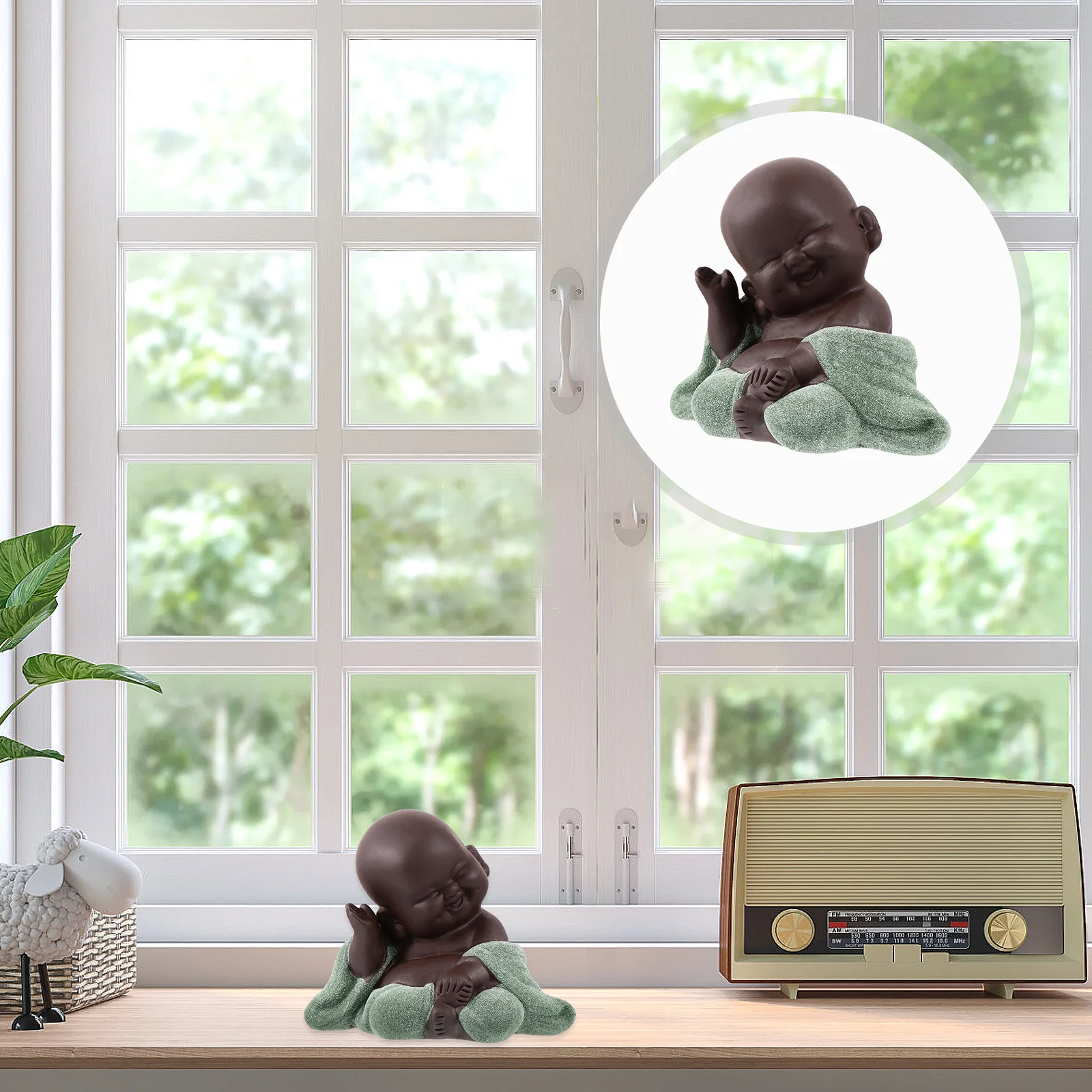 

4Pcs Purple Clay Maitreya Buddha Decorations Tea Pet Home Accessories Good Mood Tranquil Environment Unique Craftsman