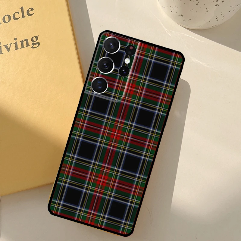 Clan Stewart Dress Tartan Plaid Pattern Case For Samsung Galaxy S21 S22 Ultra S20 FE S8 S9 S10 Note 10 Plus Note 20 Ultra Cover