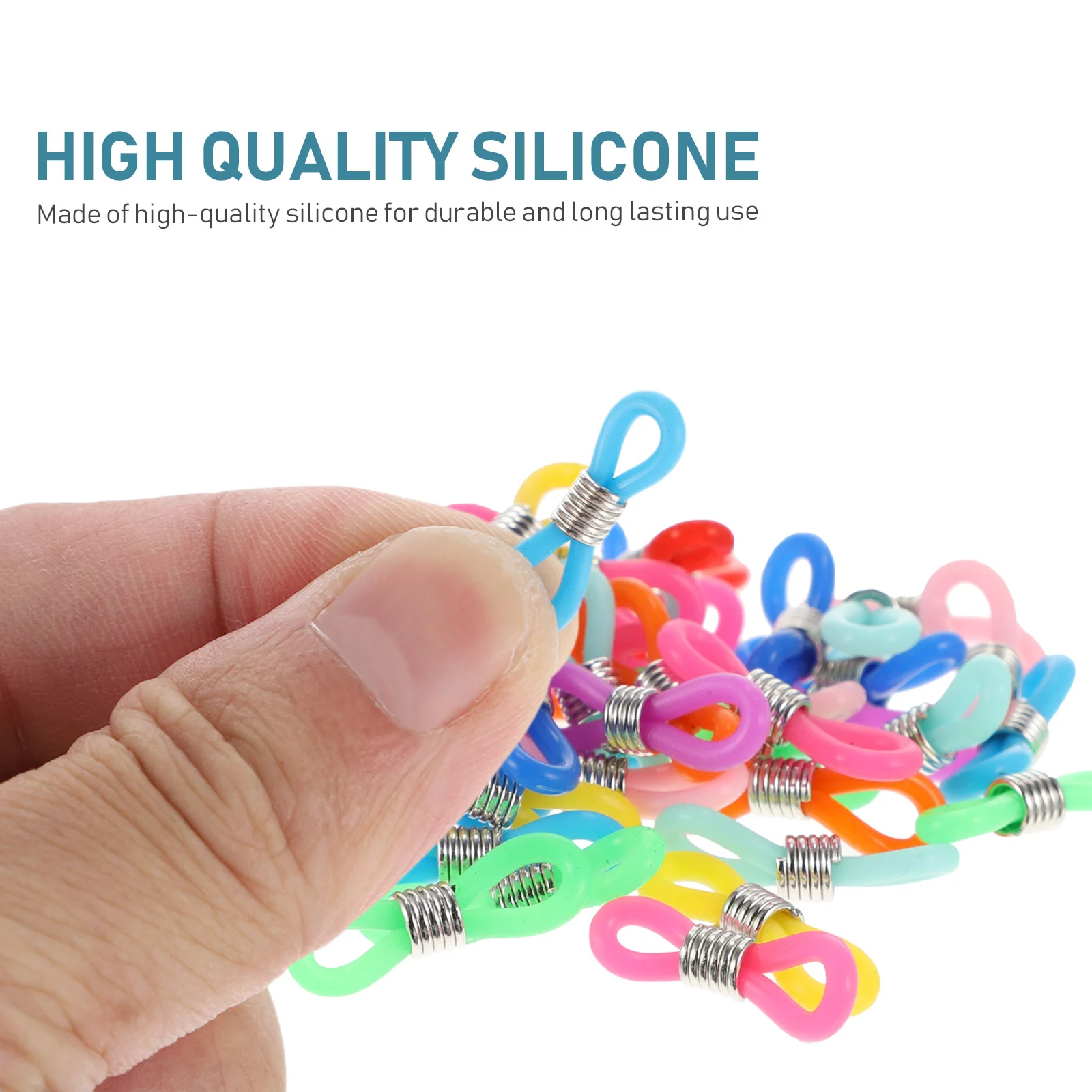 50 Pcs Mirror Skid Ring Eyeglasses Ear Hooks Round Sunglasses Connector Silicone Holder Silica Gel Child