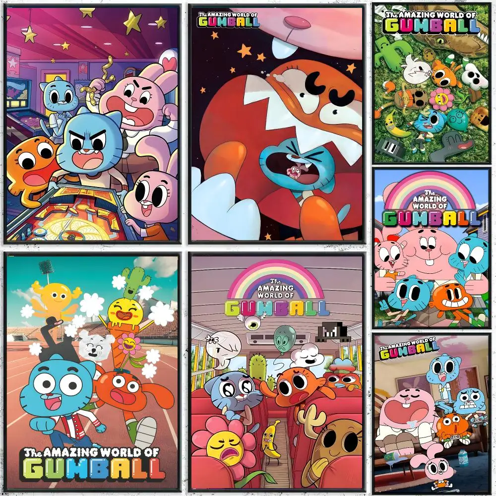 TV T-The Amazing World of Gumball Poster HD Waterproof Wall Decal for Study, Living Room & Garage, DIY Great Gift for Fans
