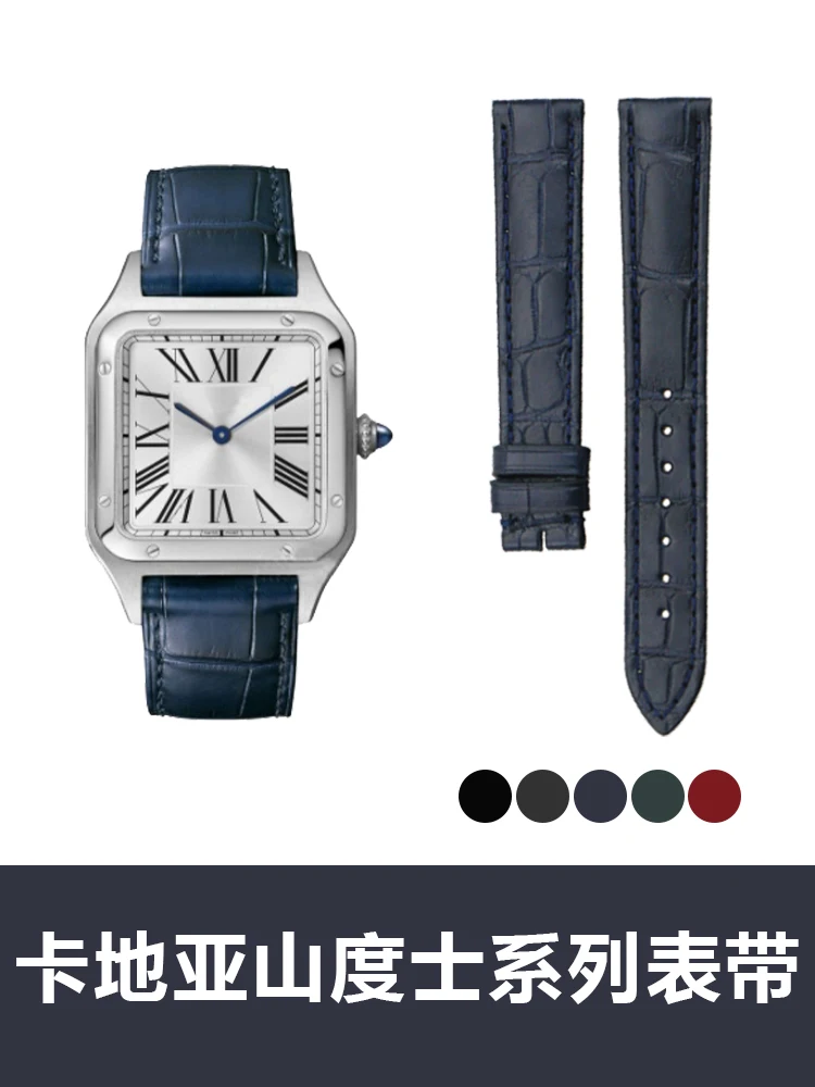 

Watchband For Cartier Sandoz Seriesw2sa0012crocodile Leather Watch Strap American Crocodile Skin Genuine Leather Watch Band