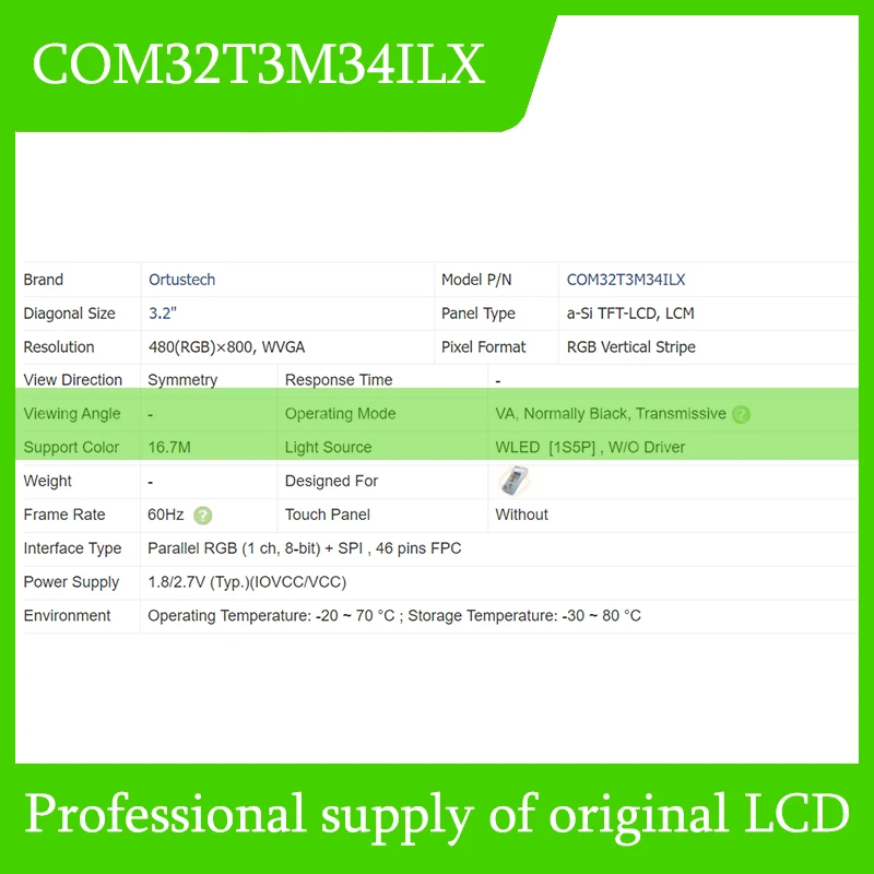 Shipping layar LCD 3.2 inci pengiriman cepat telah diuji sepenuhnya