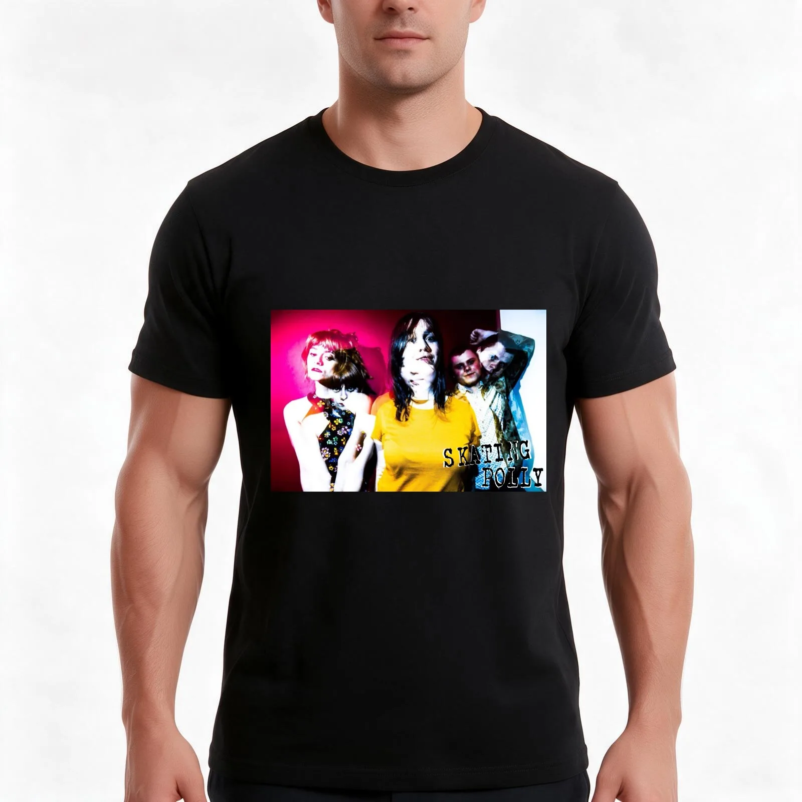 Skating Polly T-Shirt, Summer Casual Cotton Tee, Oversized Streetwear Tops, Vintage Graphic Print, Loose Fit Short Sleeve