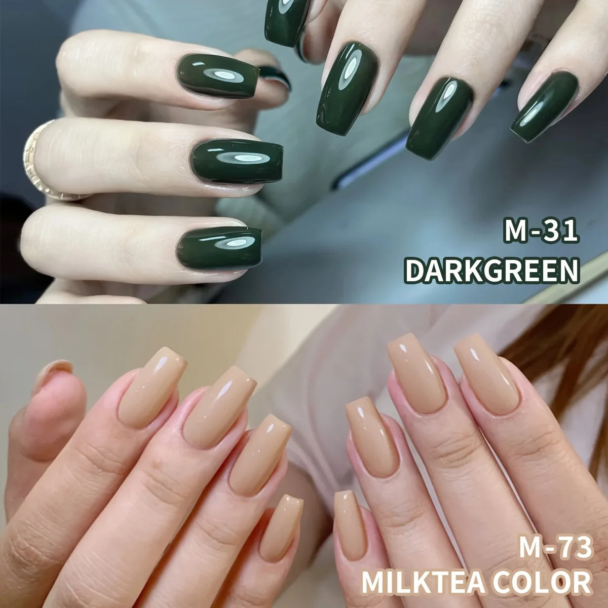 2 Buah M-31 M-73--Gaya Baru: Warna Melompat: Hijau Hutan, Coklat Susu, Saturasi Musim Semi dan Musim Gugur, Seni Kuku Warna Lembut