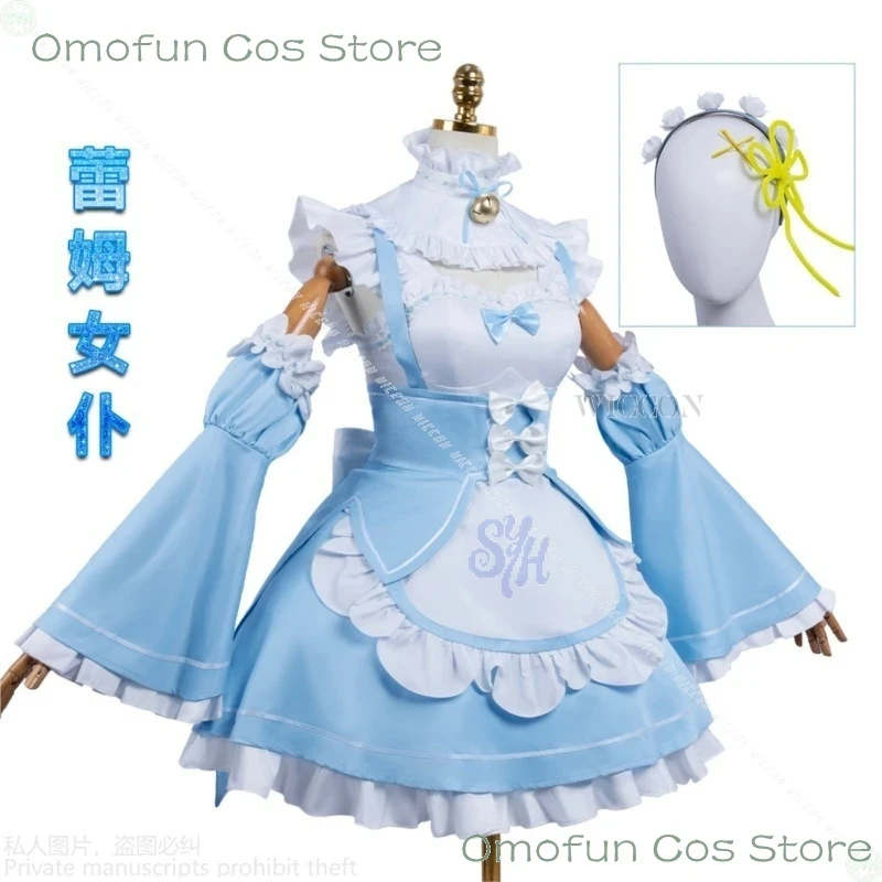 s,3'g\7;Re:Life In A Different World Anime From Zero Cosplay Rem Costume Kawaii Aqua Lace Neko Maid Furry Cat Earwear H4;b,7\k/8 view 3