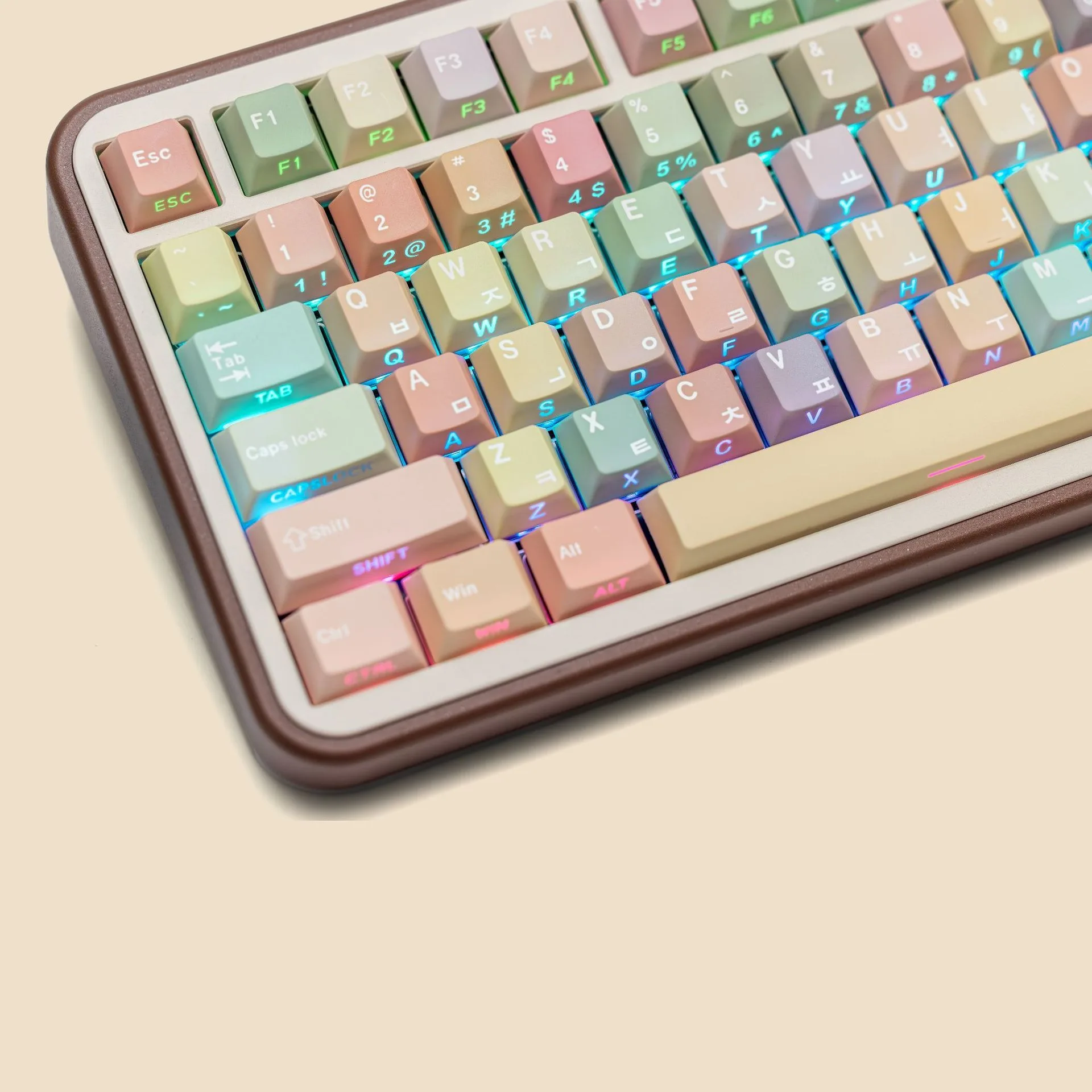 

Jelly Keycaps Side Print Korean Spanish French Japanese Russian PBT Keycap For Mechanical Keyboard Cherry Profile ISO Key Caps
