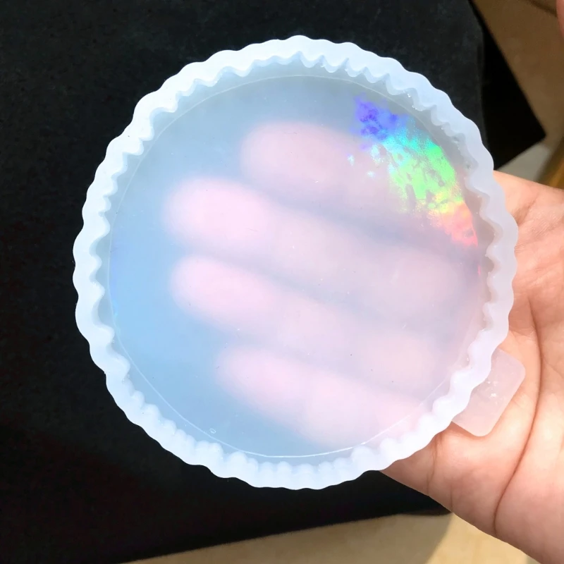 Molde posavasos cristal, molde fundición resina epoxi holográfica para tapete taza, decoración del hogar