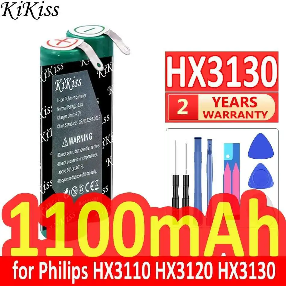 Для Philips HX3110 HX3120 HX3130 HX3100 аккумулятор для электрической зубной щетки, высокая эффективность, 1100 мАч, сейф