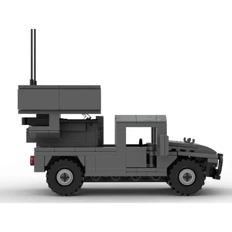 Modelo de vehículo militar, bloques de construcción Moc HMMWV AN/TWQ-Avenger, tecnología, bloques modulares, regalos, juguetes de Navidad, conjuntos DIY de montaje