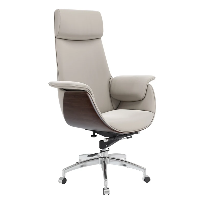 Executive Leather Office Chair High Back Reclining Computer Chair for Home Study and Business Ergonomic Swivel Lumbar Support