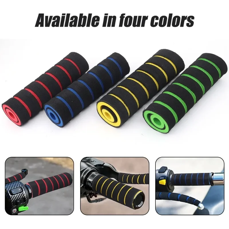 4pcs Universal Grip Comfort Sponge Foam Handle Bar Motorcycle Dirt Bike E-bike Grip Cover Non-slip Soft Handlebar Bicycle Part