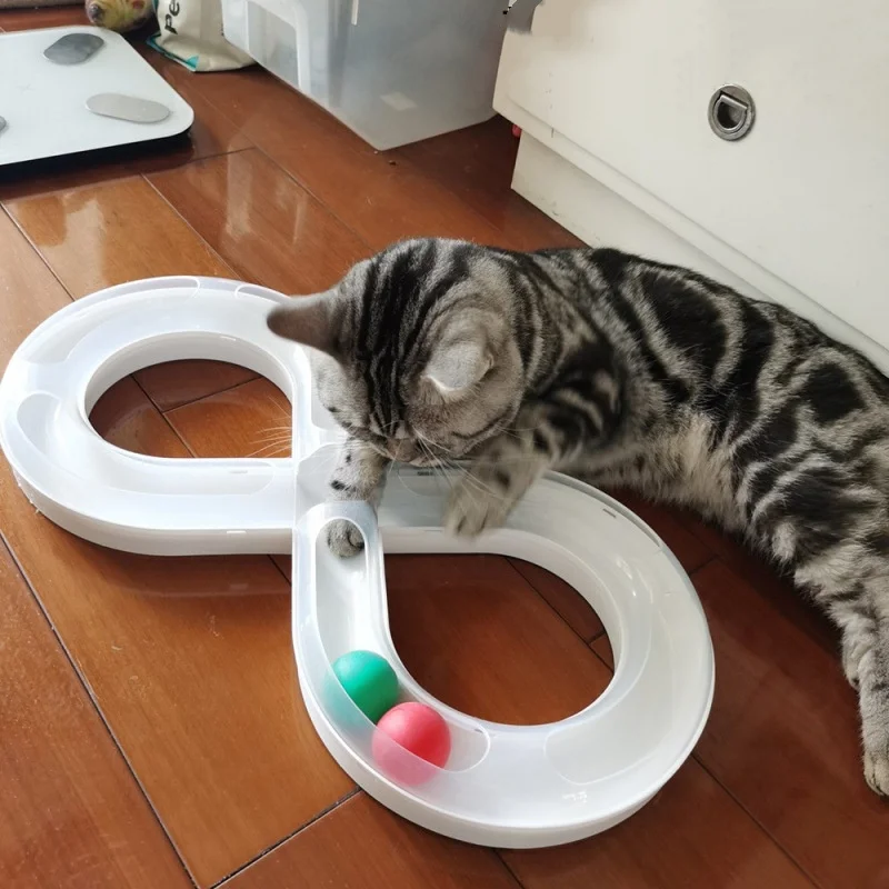 Haushalts-Katzenspielzeug: Drehbare Teasing-Set mit kleinem Tunnel und Sportstab für Katzen – zur Förderung der Konzentration – Naturfreundliches Haustierzubehör