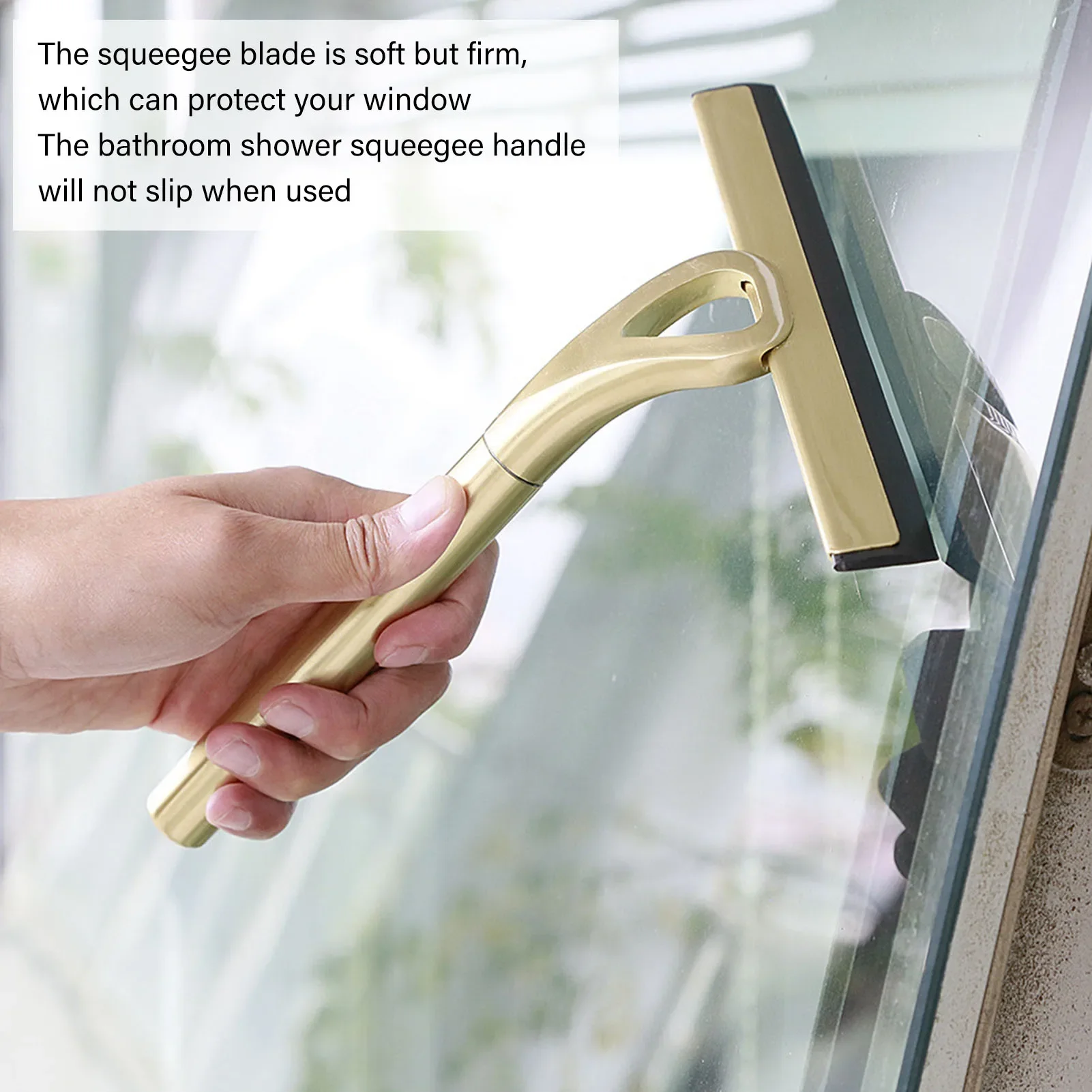 Stainless Steel Shower Squeegee Window Squeegee for Glass Doors Car Glass Bathroom Window Kitchen Mirror